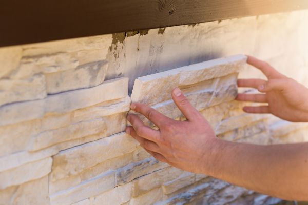 Stone Backsplash Installation
